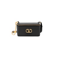 발렌티노 Valentino Garavani V-Logo Leather Vanity Case Bag 0400014292929_NERO