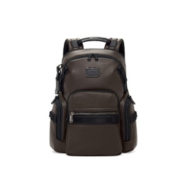 TUMI Alpha Bravo Navigation Leather Backpack 0400015889725_DARKBROWN