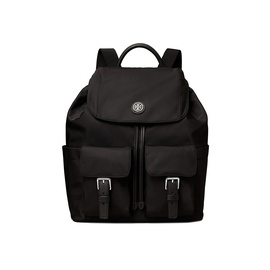 Tory Burch Virginia Nylon Flap Backpack 0400016036584_BLACK