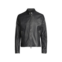 BOSS Manor Leather Jacket 0400016302886_DARKBLUE