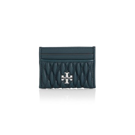 Tory Burch Kira Ruched Leather Card Case 0400017903590_TEALNIGHT