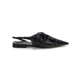보테가 베네타 Bottega Veneta Womens Pointed Toe Twist Leather Slingback Flats 0400016739955_BLACK