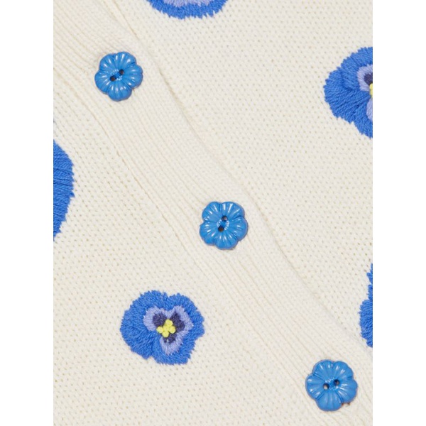  Alice + Olivia Brigid Embroidered Wool & Cotton Knit Cardigan 0400017653278_SOFT_WHITE