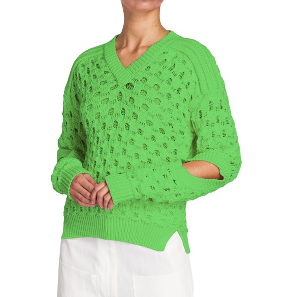 스텔라 맥카트니 스텔라 맥카트니 Stella McCartney Big Stitch Fishnet Sweater 0400017725819_GREEN