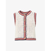 리던 RE/DONE 90s sleeveless cotton-knit cardigan R03943891