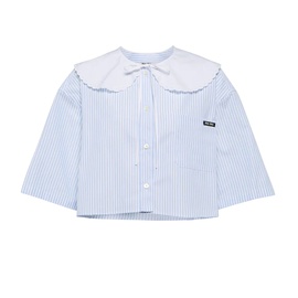 Miu Miu Cropped pinstripe cotton shirt P00638924