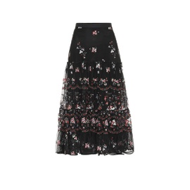 Tory Burch Embroidered tulle midi skirt P00442745