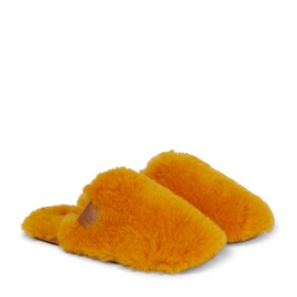 로에베 Loewe Logo-patch shearling slippers P00637542