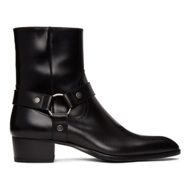 생로랑 Saint Laurent Black Wyatt Harness Boots 201418M228021