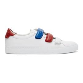 지방시 Givenchy White & Red Velcro Urban Knots Sneakers 202278M237133