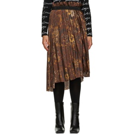 발렌시아가 Balenciaga Brown Floral Pleated Skirt 202342F092069