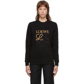 로에베 Loewe Black Embroidered Anagram Sweatshirt 202677F098159