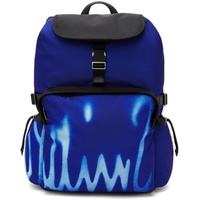 폴스미스 Paul Smith Blue Spray Print Logo Backpack 211260M166039