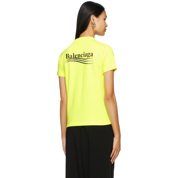 발렌시아가 발렌시아가 Balenciaga Yellow Political Campaign T-Shirt 211342F110028
