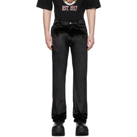 발렌시아가 Balenciaga Black Velour Five-Pocket Trousers 211342M191132