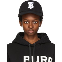 버버리 Burberry Black Cotton Jersey Monogram Baseball Cap 211376F016110
