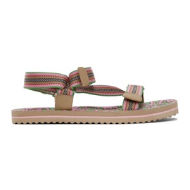 버버리 Burberry SSENSE Exclusive Pink & Green Patterson Flat Sandals 211376M234011