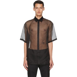 펜디 Fendi Black Silk Organza Shirt 211693M192185