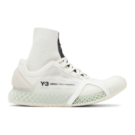 Y-3 White Mesh Runner 4D Low Sneakers 212138M237020