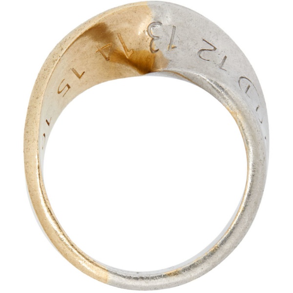 메종마르지엘라 메종마르지엘라 Maison Margiela Gold & Silver Twisted Logo Ring 212168F011012