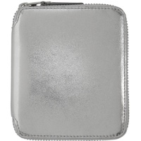 Comme des Garcons Wallets Silver Leather Zip Wallet 212230F040016