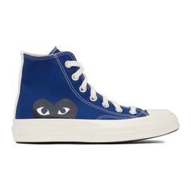 COMME des GARCONS PLAY Blue 컨버스 Converse 에디트 Edition Half Heart Chuck 70 High Sneakers 212246F127006