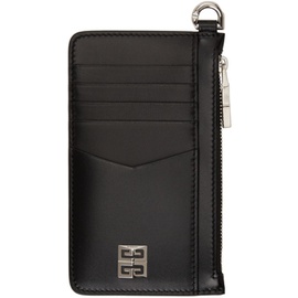 지방시 Givenchy Black Leather 4G Zip Card Holder 212278F037034