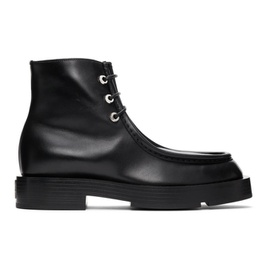 지방시 Givenchy Black Leather Squared Ankle Boots 212278F113010