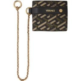 베르사체 Versace Khaki Monogram On Chain Bifold Wallet 212404M164045