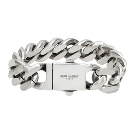 생로랑 Saint Laurent Silver Curb Chain Bracelet 212418M142002