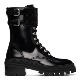 알라이아 ALAIA Black Vienne Lace-Up Ankle Boots 212483F113002