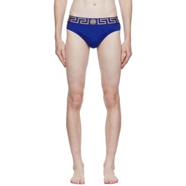 베르사체 언더웨어 베르사체 Versace Underwear Blue Greca Border Swim Briefs 212653M208071