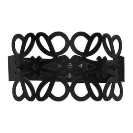 로에베 Loewe Black Leather Anagram Cut-Out Belt 212677F001000