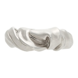 로에베 Loewe Silver Large Nappa Twist Cuff Bracelet 212677F020002