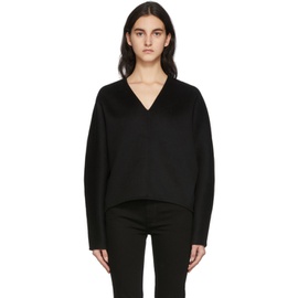TOTEME Black Double Wool Cashmere Sweater 212771F100011