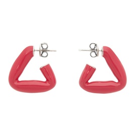 보테가 베네타 Bottega Veneta Pink Enamel Triangle Hoop Earrings 212798F009024