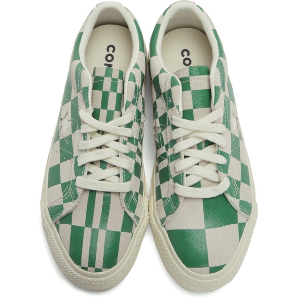  컨버스 Converse 오프화이트 Off-White & Green One Star Warped Board Sneakers 212799F128067