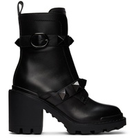 발렌티노 Valentino Garavani Black Roman Stud Ankle Boots 212807F113017