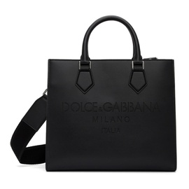 돌체앤가바나 Dolce & Gabbana Black Leather Edge Tote Bag 221003M172000
