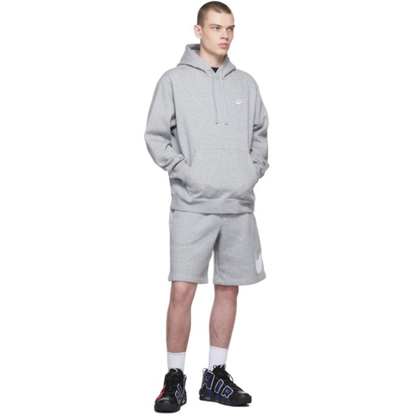나이키 Nike Grey Sportswear Club Graphic Shorts 221011M193039