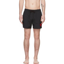 휴고 Hugo Black Recycled Nylon Dominica Swim Shorts 221084M208009