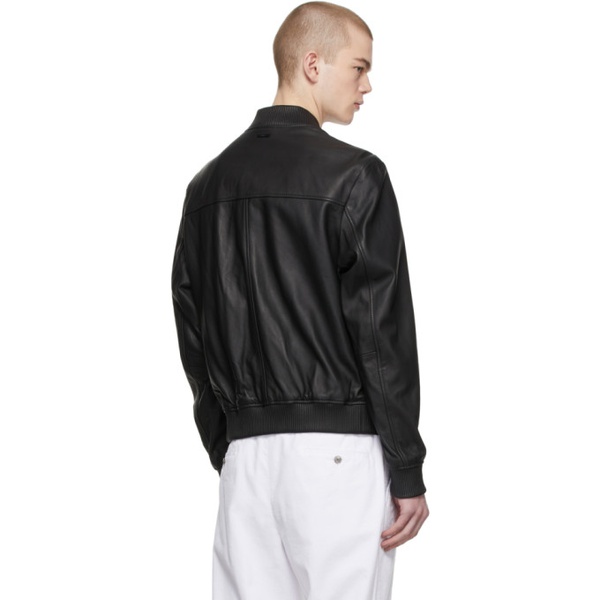  Boss Black Bomber Leather Jacket 221085M181000