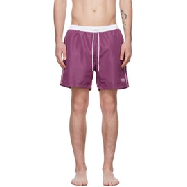 Boss Purple & White Starfish Swim Shorts 221085M208003