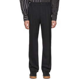 펑첸왕 Feng Chen Wang Black Polyester Trousers 221107M191004