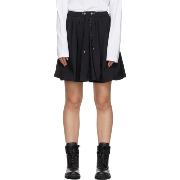 몽클레어 몽클레어 Moncler Black Gathered Mini Skirt 221111F090000