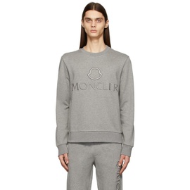 몽클레어 Moncler Grey Logo Outline Embroidered Sweatshirt 221111M204067