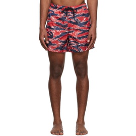 몽클레어 Moncler Red Tiger Stripe Swim Shorts 221111M208004