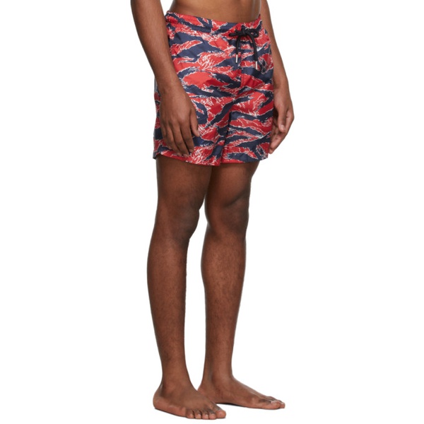 몽클레어 몽클레어 Moncler Red Tiger Stripe Swim Shorts 221111M208004