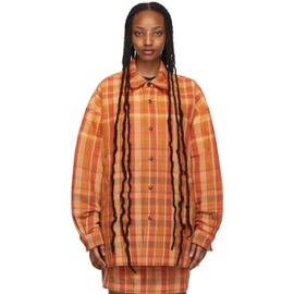 아크네 스튜디오 Acne Studios Orange Padded Flannel Face Jacket 221129F063003