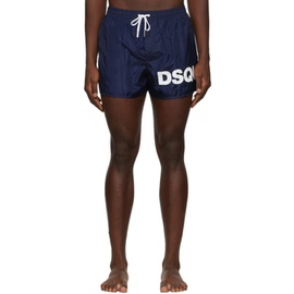 디스퀘어드2 Dsquared2 Navy Logo Swim Shorts 221148M216002